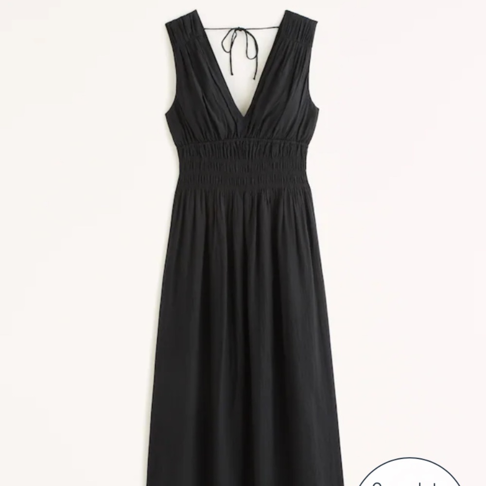 Abercrombie Crinkle Textured Smocked Waist Maxi Dress